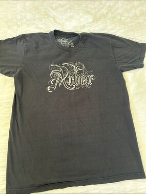 Arbor Black Short Sleeve Tee with White Ornate Logo